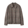 Retro Houndstooth Pilot Quilted Jacket Coats