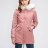 Cotton Coats Women Casual Fur Long Hooded Jacket Fashion Simple High Street