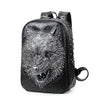 3D Wolf Head Student Backpack Korean Edition Bags Shoulder Bags for Men and Women