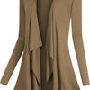 Women'S Drape Front Open Cardigan Long Sleeve Irregular Hem
