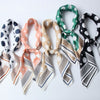 Women silk scarf square shawl hair neck dot print scarves