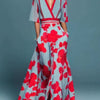 Vibe Curve: Deep V-Neck Belted Print Dress