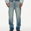 Flame Patch Flared Jeans For Men