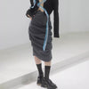 Retro Versatile Pleated Three-dimensional High-waisted Midi Skirt