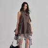 Detachable Cape, Playful Flared Skirt, And Vest Dress
