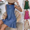 Summer Ruffle Dress Fashion Loose Sleeveless Straight Beach Dresses For Women