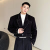 Men's Black Short Suit Jacket With Distinctive Hand-Stitched Detailing