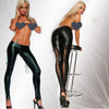 Uniform Patent Leather Strap Leggings For Women